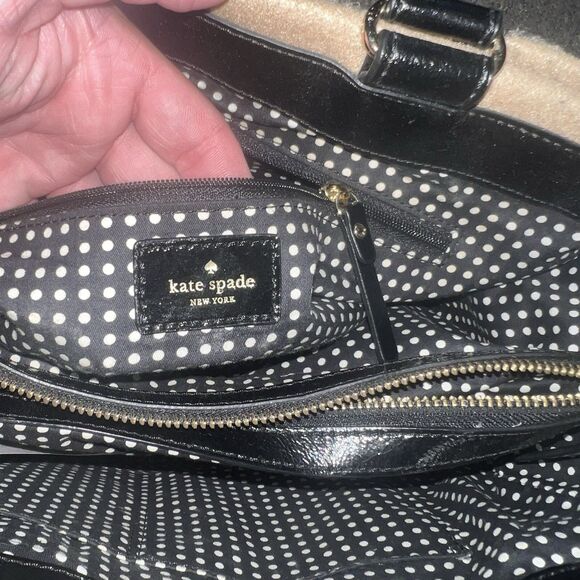 Kate Spade Tote Bag Brown Wool Studs One Shoulder - Picture 8 of 8